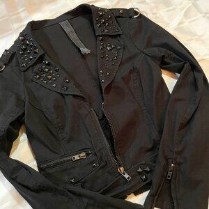Lip Service goth grunge studded jean jacket M